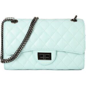 Women Light Blue Imported Trendy Quilted Crossbody Shoulder Chain Designer Bag